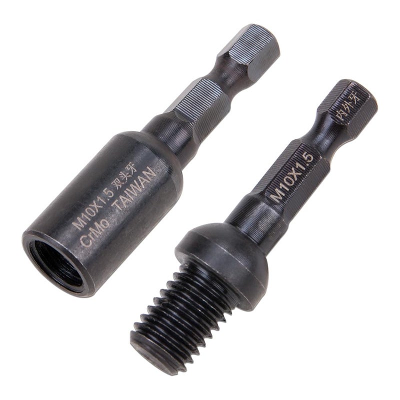 WSDMAVIS 2Pcs High Stability M10 Hanger Bolt Driver Double-Ended Screw Nut & Threaded Insert Driver Tool for Woodworking Home Appliance Fixing(1/4 Inch Drive M10*1.5mm) - Image 1